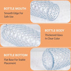 Crystal Vase for Flowers, 8.6" H Clear Round Glass Vase for Centerpieces, Modern Floral Planter Container for Parties,Wedding,Office,Home Decoration
