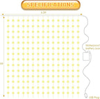 Curtain Window String Lights 6.5 x 5 Feet LED Copper Tapestry Backdrop Twinkle Fairy Lights Battery Operated 8 Modes Lights Remote Control USB Powered Light Above Bed for Wedding Party