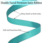 Lake Blue Satin Ribbon Double Faced Satin 1/2 inch x 55 Yards Polyester Ribbon for Gift Wrapping Crafts Wedding Decoration Bows Ornaments Party Bouquet Floral Arrangement