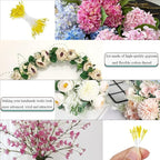 HAHIYO 1000Pcs 1mm Yellow Pearl Double Head Flower Pistil for Flower Making Scrapbook Decoration Mini Handmade Artificial Pistil Pearlized Floral Stamen Pollen