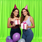 10ft x 10ft Fresh Green Backdrop Curtains for Parties, Fabric Satin Background Curtain with Rod Pockets for Weddings, Birthday, Baby Shower, Photography, Graduation Party Backdrop Drapes, 2 Panels