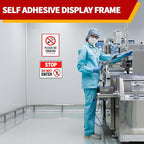 Rigid Magnetic Sign Holder 8.5 x 11 - Clear Plastic Magnetic Frames for Refrigerator Top Loaders Wall Sign Holder, Self Adhesive Frames for Walls Door Window Magnetic Picture Frame 10 Pack