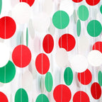 Red-Green White Christmas Party-Decorations Streamers - 52Ft Hanging Mexico Italian Paper Garland Banner,Italy Fiesta Mexican Birthday Wedding Baby Shower Supplies Backdrop Decor Hugtmr