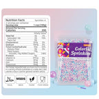 Pastel Sprinkles for Cake Decorating, 7oz Pink Purple Blue White Pearl Confetti Jimmies Mix - Sprinkles for Cupcakes, Ice Cream, Cookies, Baking Toppings - Wedding, Birthday, Christmas Party Supplies