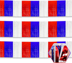 3 Pack 10 Long White Blue Red Metallic Foil Fringe Garland Wall Hanging Tassle Banner, Mother's Day, Easter, Parade Floats, Birthday, Theme Party, Wedding Party Decorations