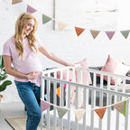 Oudain 15.5 ft Pennant Banner Flags, 2 Pcs Nursery Garland Triangle Bunting Flag Baby Banner for Nursery Decor Baby Birthday Boho Wedding Shower Party Event, Each 7.75 ft(Rich Color)