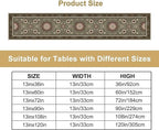 Vintage Paisley Floral Table Runner, Brown Boho Rustic Farmhouse Flower Pattern for Home Kitchen Table Decor Dining Coffee Room Party Decor 13x90in