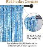 ShinyBeauty Sequin Curtains 2 Panels Baby Blue 2FTx8FT Sequin Photo Backdrop Sequin Backdrop Curtain Pack of 2-200113E