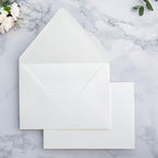 PONATIA 50PCS A7 Euro Flap Envelopes, 5.25 x 7.25'' Ivory Envelopes for Weddings Invitations, Photos, Postcards, Greeting Cards, Christmas Gift Cards, Acrylic Mailing (No Liner)