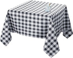 Biscaynebay Fabric Tablecloths 70x70 Square, Black/Grey Scottish Plaid Card Table Cloth Folding Table Cover Water Resistant for Dining, Kitchen, Wedding and Parties, etc Machine Washable