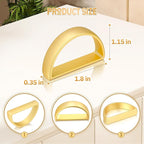 KPOSIYA Napkin Rings Set of 12, Metal Gold Napkin Rings Bulk for Table Settings, D-Shape Napkin Holders Rings for Dinner Table Decor, Easter, Fall,Thanksgiving, Christmas, Party,（12pcs）