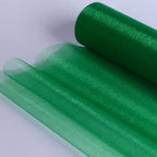 Crystal Organza Fabric Tulle - 16" by 50 Yards Sheer Fabric for Wedding Party Decoration Bridal Shower Tutu Roll Netting Spool Ribbon Wrapping (Green)
