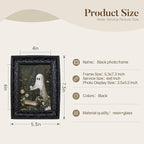 Cuspin Black Picture Frame Set of 2 Vintage Baroque Frames, Ornate Resin Photo Frame with 4x6 Picture Frame and 3x3 Round Frame, Antique Decorative Design for Tabletop Display or Wall Hanging