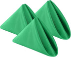 Cloth Napkins 20x20 inch Washable Polyester Dinner Napkins Soft Table Napkins for Wedding Party Dining Banquet(Emerald,12PCS)