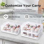 Cupcake Carrier with Lid and Handle,Cookie, Cake, Cupcake and Brownie Storage Carrier, Holds 12 Standard Cupcakes