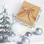 Brown Box for Presents, 10 Pack Small Empty Kraft Paper Gift Boxes with Ribbon For Packaging Candy, Cookie, Chocolate, Craft, Candle, Small Gifts, 4.75” x 4.75” x 3.53”