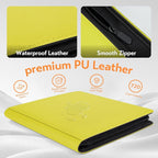 SMYV 12 Pocket Trading Card Binder, Premium PU Cover Card Binder for 720 Cards, Ringless Side Loading Card Collection Album Folders for MTG, TCG, Game Cards & Sports Cards (Yellow)