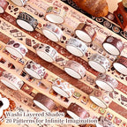 20 Rolls Coffee Theme Washi Tape Set, Writable Decorative Tapes for Scrapbooking, Bible Journaling, Bullet Journaling, 0.6"x79" per Roll