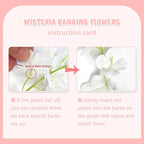 12 Pack Light Pink Wisteria Hanging Flowers Garland, 3.77 Feet Artificial Flower Vines, Fake Wisteria, Artificial Vines Hanging Garland for Backdrop Outdoor Yard Garden Decor