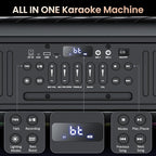 Karaoke Machine with 2 Wireless Microphones, 【Dual 60W 6.5"Subwoofer & 400W Peak】Big Loud Bluetooth Party Speaker with Disco Lights, Portable PA System with TWS Stereo Sound & Deep Bass, Gift for All