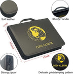Fireproof Coin Currency Collection Album Book for Collectors, 360 Pockets and 15 Sleeves Paper Money Collecting Album for Coin Currency Collection Supplies, Stamp, Bill