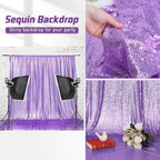 Eternal Beauty Lavender Sequin Backdrop, 6x6 Ft Glitter Background Curtains for Shimmer Photography Party Wedding Birthday Back Drop Decor