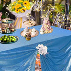 Fitable Sequin Tablecloth for Parties 60x120 Inch - Sparkle Glitter Table Cloth Laser Rectangle Overlay for Wedding Baby Shower Ceremony Birthday Holiday Banquet Decor, Blue