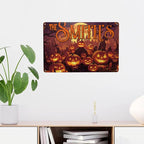 Personalized Halloween Metal Sign with Family's Name or Text Custom Pumpkin Wall Decor Signs Fade Resistance for Indoor Outdoor Spooky Gifts for Friends Family