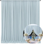 10 x 10 Feet Blueish Gray Backdrop Curtain for Partie, Background Curtains for Photoshoot, Birthday, Wedding, Halloween, Thanksgiving, Christmas Day, New Year Party Decorations 5Ft x 10Ft, 2 Panels