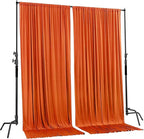 AK TRADING CO. 10 feet Wide x 12 feet Long Polyester Backdrop Drapes Curtains Panels with Rod Pockets - Wedding Ceremony Party Home Window Decorations - (Orange)