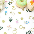 200 pcs Flower and Greenery Wedding Confetti for Tables, Off The Market Bridal Shower Decor, Sage Green Bachelorette Confetti for Engagement Wedding Shower Decorations.
