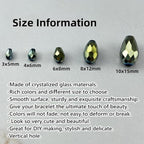 100pcs 8x12mm Teardrop Crystal Glass Beads for Jewelry Making, Faceted Vertical Hole Teardrop Glass Spacer Beads for Wind Chimes Bracelet Earring Necklace DIY Craft(Green Light)