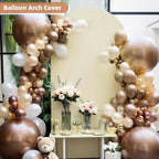 HEMMOTOP 7.2 ft Light Beige Arch Backdrop Cover (No Arch Stand), Ivory Spandex Arch Covers Stretchy Backdrop for Balloon, Wedding, Birthday Party, Baby Shower, Banquet Arch Decoratio
