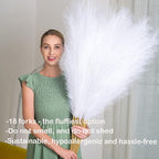 EVODIS Pampas Grass Decor Tall, 43"/110cm Faux Pampas Grass 6 Stems Large Pompass Grass Branches Tall Bulk Boho Flower Arrangement for Home Room Wedding Party Decor (White)