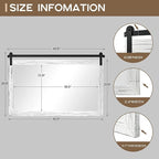 COGOOD Farmhouse Bathroom Mirror - 45 x 30 Large Rectangle Barn Door Mirror for Vanity, Bedroom, Living Room Wall Decor (White)