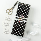WRAPAHOLIC Reversible Wrapping Paper - Mini Roll - 17 Inch X 33 Feet - Black and Polka Dot Design for Birthday, Holiday, Wedding, Baby Shower