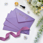50 Pack 4x6 Envelopes Letter Size, Purple A4 Envelopes Self Seal for Wedding Invitation, Envelope 4.3x6.3 for Greeting Cards, Photos, Baby Shower, Graduation, Thank You Cards, Announcements