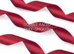 Burgundy Satin Ribbon 7/8 Inch x 50 Yards Double-Faced Ribbons for Christmas Gift Wrapping Flower Bouquet Wedding Paper Bows Invitations Crafts
