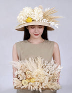 DIY Natural Dried Flower Kit Loose Dried Flowers for vases Off-White Dried Flowers with Stems Preserved Hydrangeas Mini Dried Flower Bouquets (White)