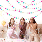 Teal Rose-Gold Champagne Party-Decorations Streamers - 52Ft Popular Girls Birthday Hanging Paper Garland Banner,Baby Bridal Shower Music Wedding Bachelorette Engagement Disco Supplies Decor Hugtmr