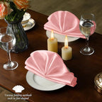 Manyshofu 60 Piece Blush Satin Napkins - 20x20 Inch Square Fabric Napkins for Wedding Dinner Party Lunch