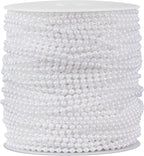 ZPEXRV164 Feet Faux Pearl Beads Garland 3mm Craft String Pearls for Wedding Centerpiece Christmas Tree and Flowers Decoration DIY(White)