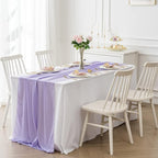 6Pack 9ft Chiffon Table Runner 14x108 Inch Sheer Romantic Table Runner for Wedding Birthday Party Bridal Shower Outdoor Decoration-Lavender