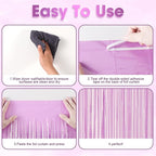 2 Pack Pastel Purple Foil Fringe Backdrop Curtains, Tinsel Streamers Birthday Party Decorations for Girl, Fringe Backdrop for Graduation, Baby Shower, Gender Reveal, Halloween Party