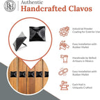 10 Pack 1.5" Square Head Iron Clavos Decorative Nails – Black – Handmade Rustic Square Fasteners for Farmhouse Shutters, Faux Wood Beams, Barn Doors, Shutters, and Gates – Ornamental Wood Accent