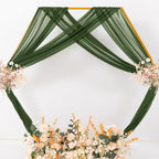 MLMC Olive Green Wedding Arch Draping Fabric 1 Panel 29" x 20 FT Extra Long Gauze Drapes Sheer Backdrop Curtains 6.6 Yards Outdoor Drapery Panels for Wedding Ceremony Party Ceiling Decoration