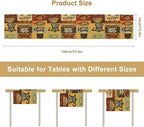 Coffee Table Runner,Vintage Style Coffee Beans Cups Theme Design Pattern Print Tablecloth Burlap for Hotel Indoors Outdoor Dining Room Kitchen Holiday Party, 13x70in