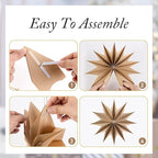 Easy Joy 3Pcs Boho Paper Landern Star