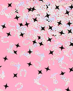 xo, Fetti Black + Iridescent Western Confetti - 200 pc | Rodeo Bachelorette Tablescape, Ranch Birthday Party Decoration, Cowgirl Table Decor, Cowboy Kids Party Supplies