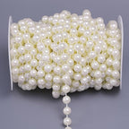11 Yards/33Feet Pearl Garland Craft String Pearls, Faux Pearl for Wedding Party Decoration, Christmas Tree Decorations and DIY Crafts (Ivory, 10 mm 33 Feet)